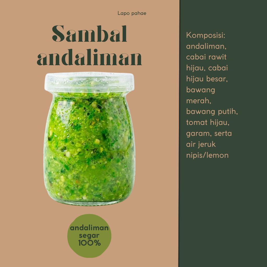 Sambal hijau andaliman medan 100 ml