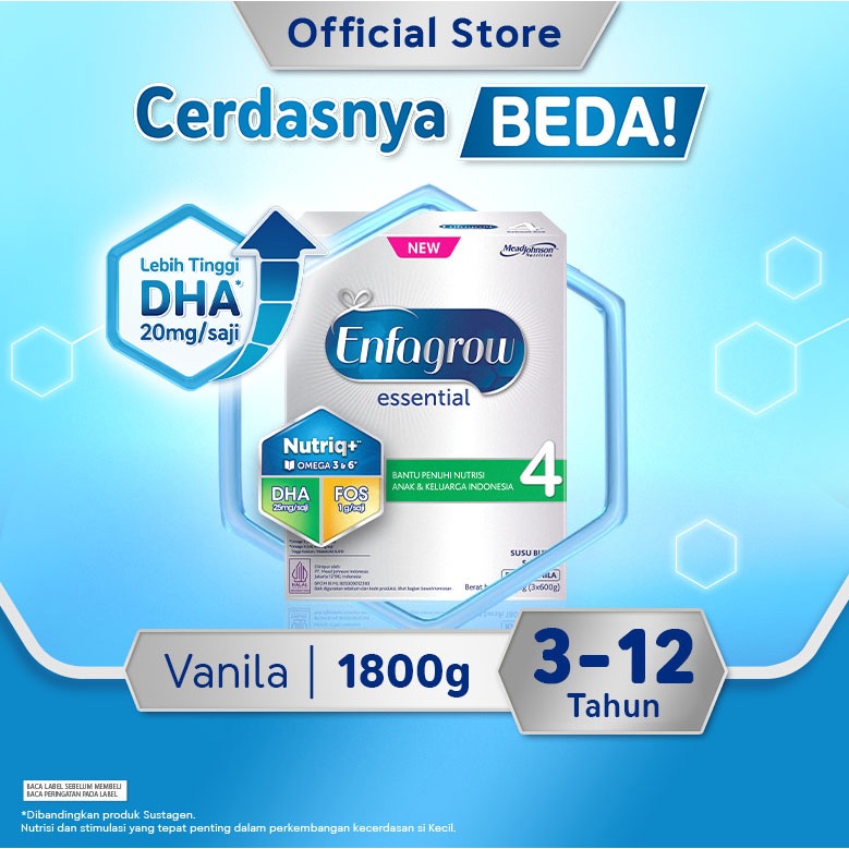 Enfagrow Essential 4 Susu Formula Rasa Vanila 1800gr