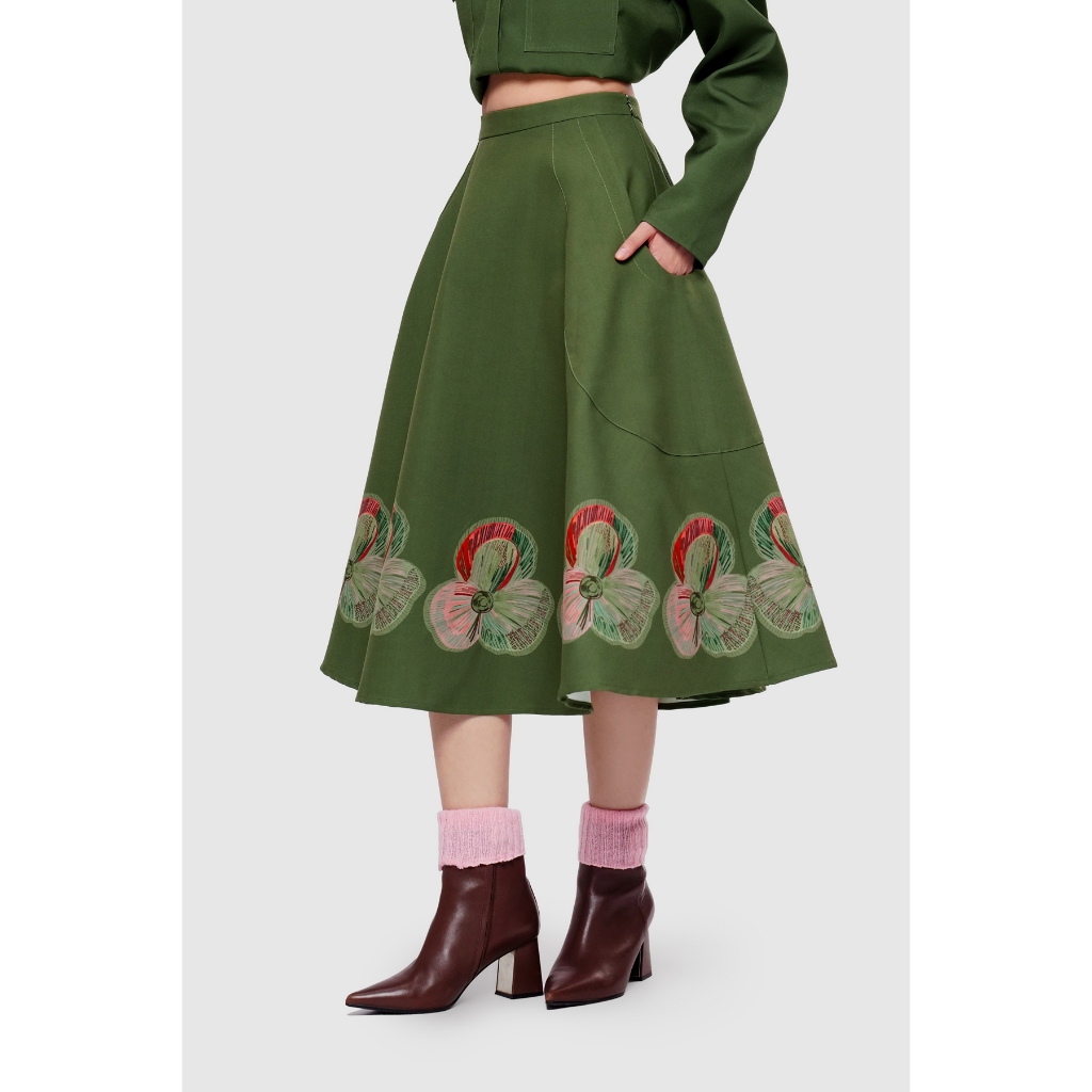 Calla The Label - Mossveil Pocket Skirt - Cypress