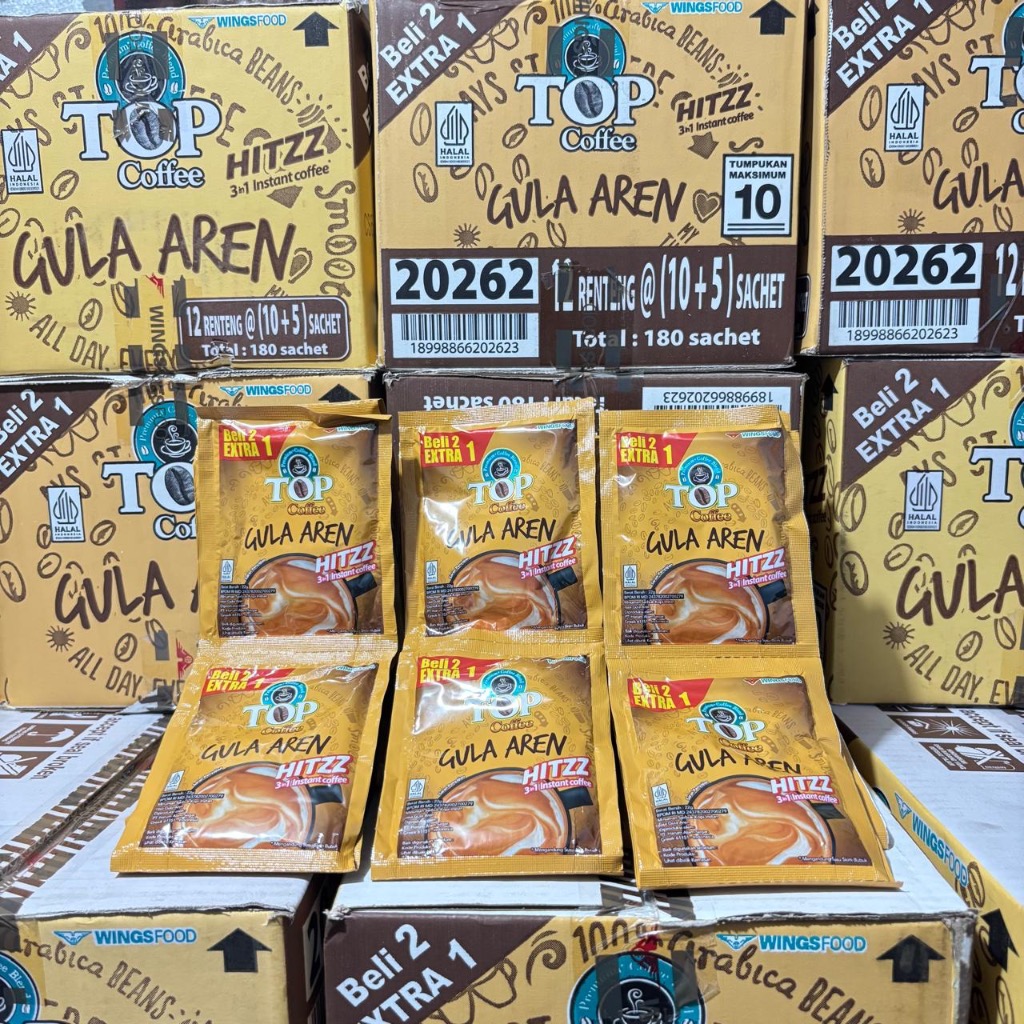 1 Dus Top Coffee Gula Aren 3 in 1 Kopi Instant Sachet Kediri Jawa Timur