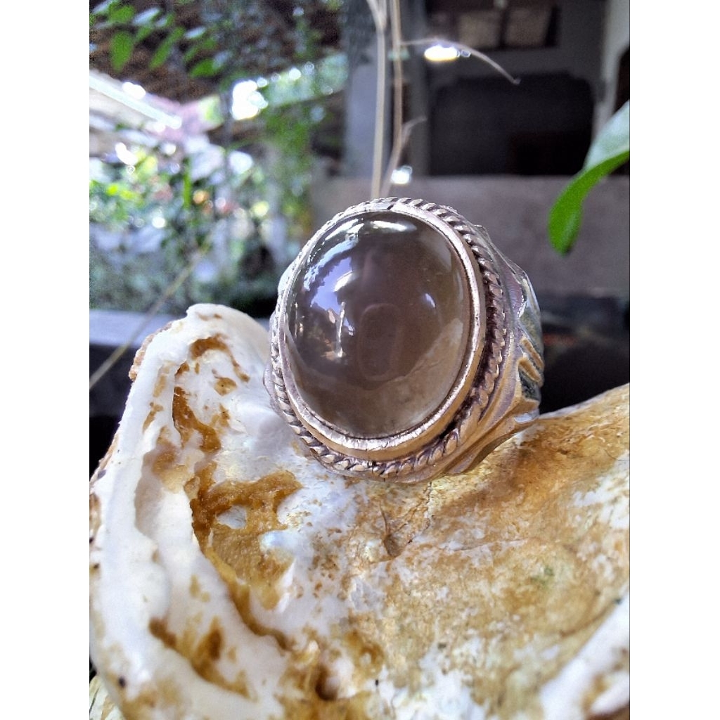 Cincin batu akik pria natural Solar Padang solok/solar kopi aceh