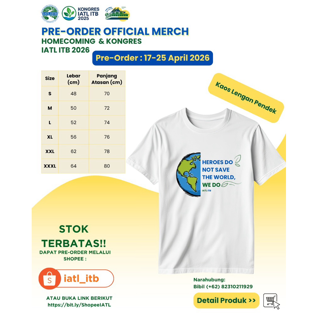 Tshirt/Kaos IATL ITB Lengan Pendek