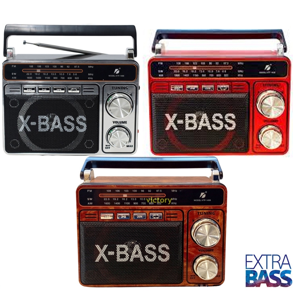 Radio Klasik Radio X-Bass ktf 1466 FM Radio Bluetooth Super Bass