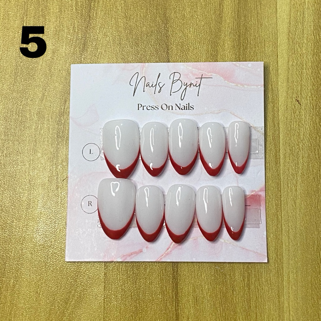 Press on nails putih susu milky white french nails
