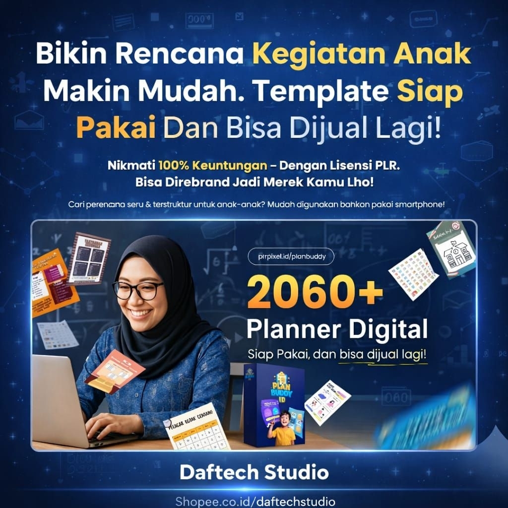 Digital Planner Builder Pro 2026 PLR - Template Agenda & Jurnal Kreatif Edukasi (Canva & PPT)