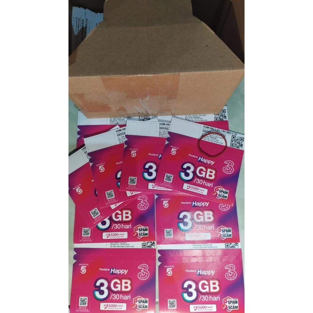 KARTU PERDANA TRI kuota 3 GB. segel ori