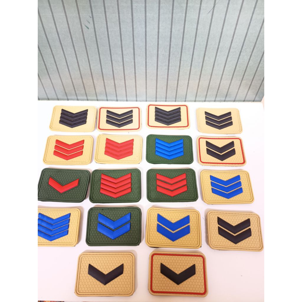 patch rubber emblem karet pangkat serda serka sertu serma.