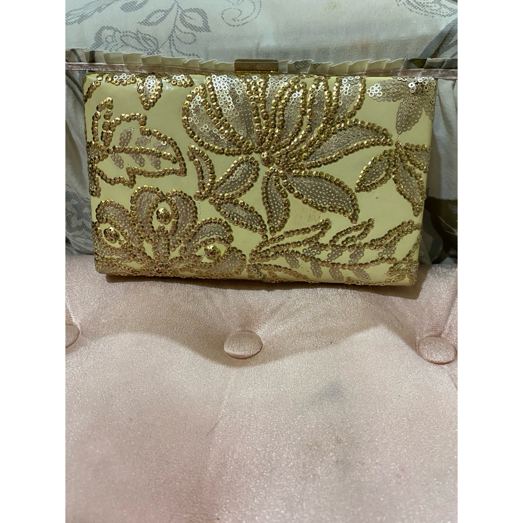 Termurah Ambyarrr Defect Tas M4ntan Mini Clutch Bag Pesta Blink Mewah Warna Gold