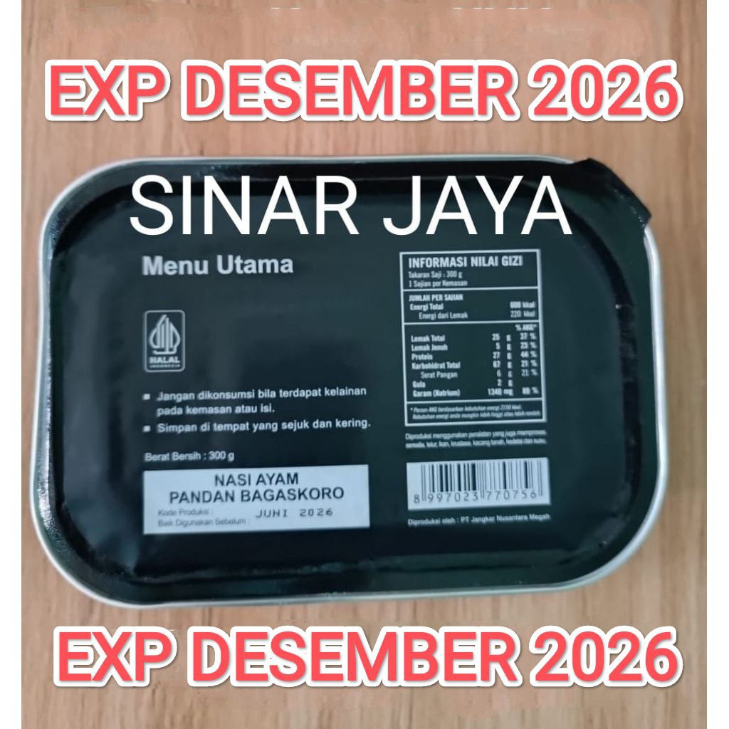 RANSUM TNI NARAGA MAKANAN SIAP SAJI ECERAN GRATIS PEMANAS EXP DESEMBER  2026
