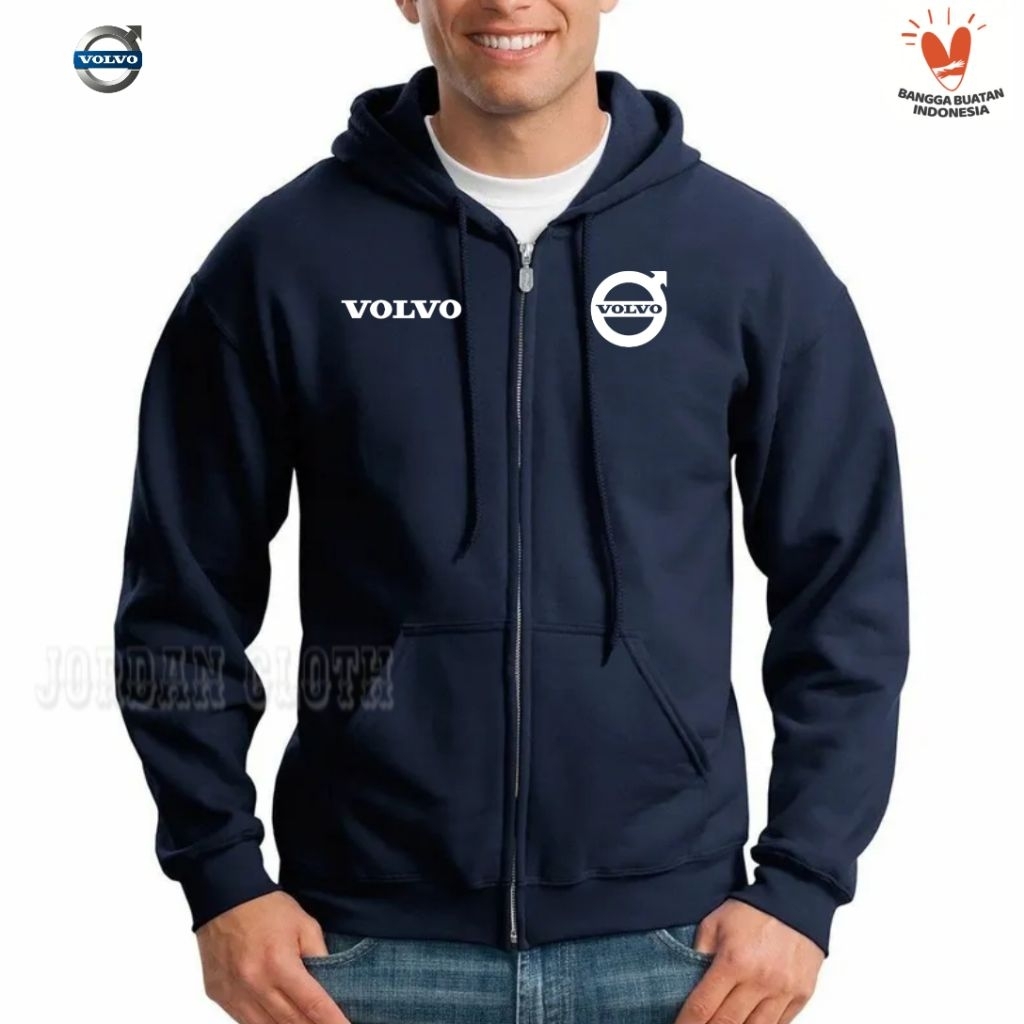 Hoodie Zipper Sweater Jaket Volvo Elegan