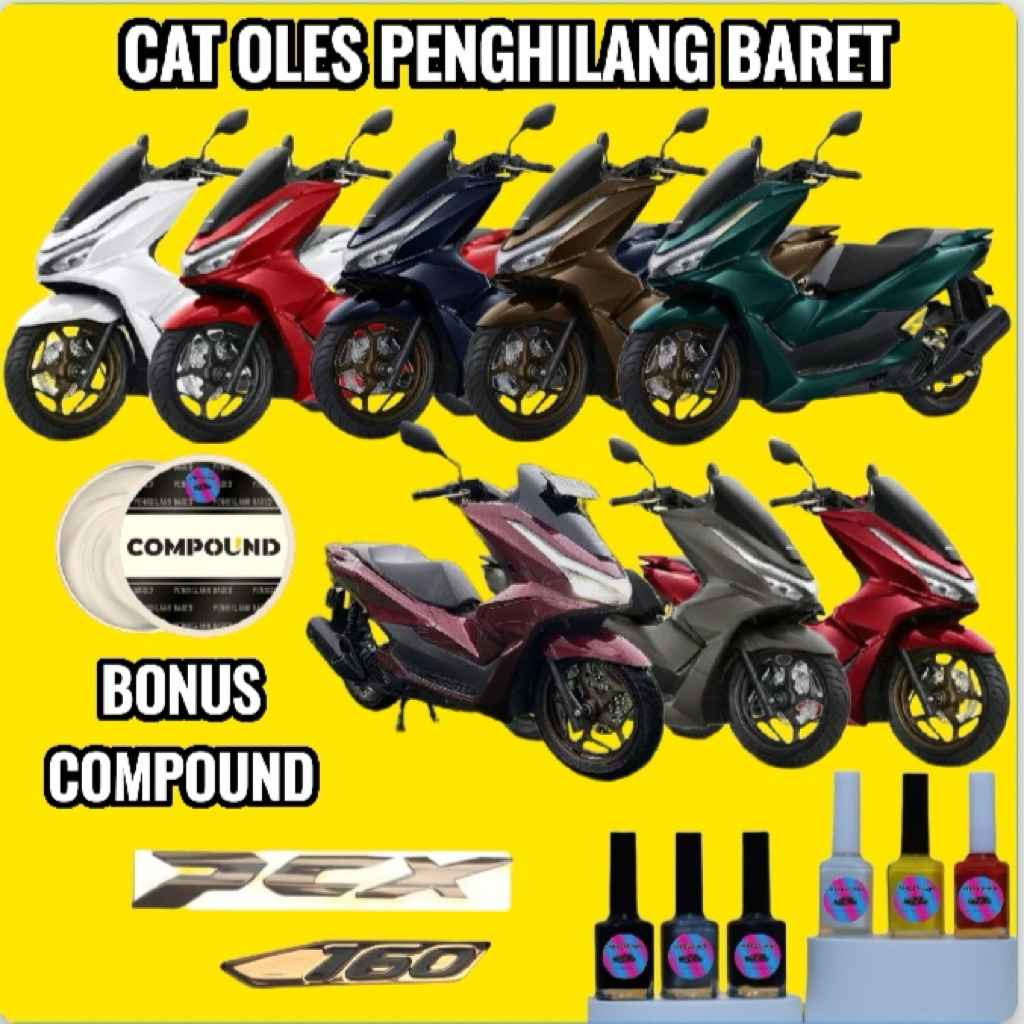 CAT OLES PENGHILANG BARET MOTOR HONDA PCX 150 160 ALL NEW 2026 CBS & ABS WARNA MATTE WHITE HITAM GLO