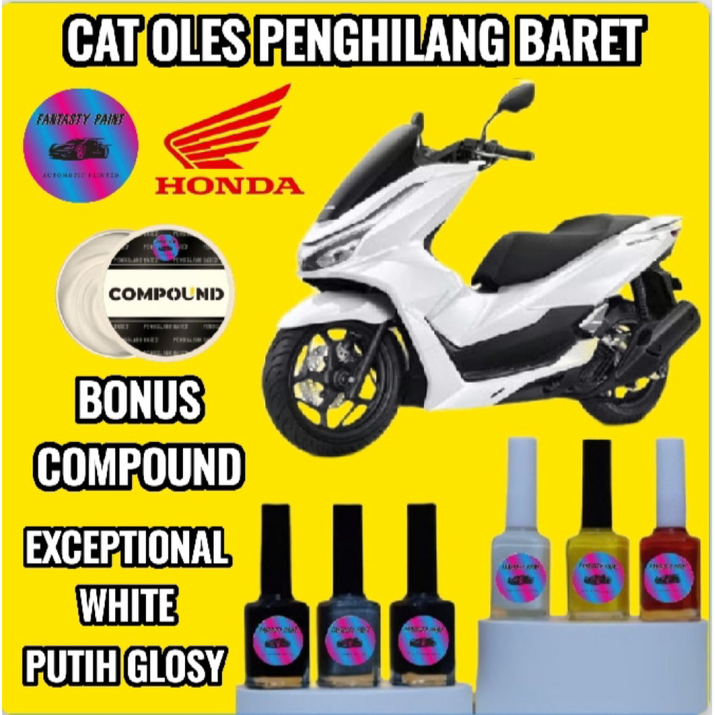 CAT OLES PENGHILANG BARET MOTOR HONDA PCX 150 160 ALL NEW 2026 CBS & ABS WARNA EXCEPTIONAL WHITE PUT