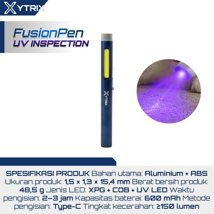AOKI XYTRIX FusionPen Senter Multifungsi COB LED USB-C dengan UV / Laser Merah & Magnet - FusionPen-
