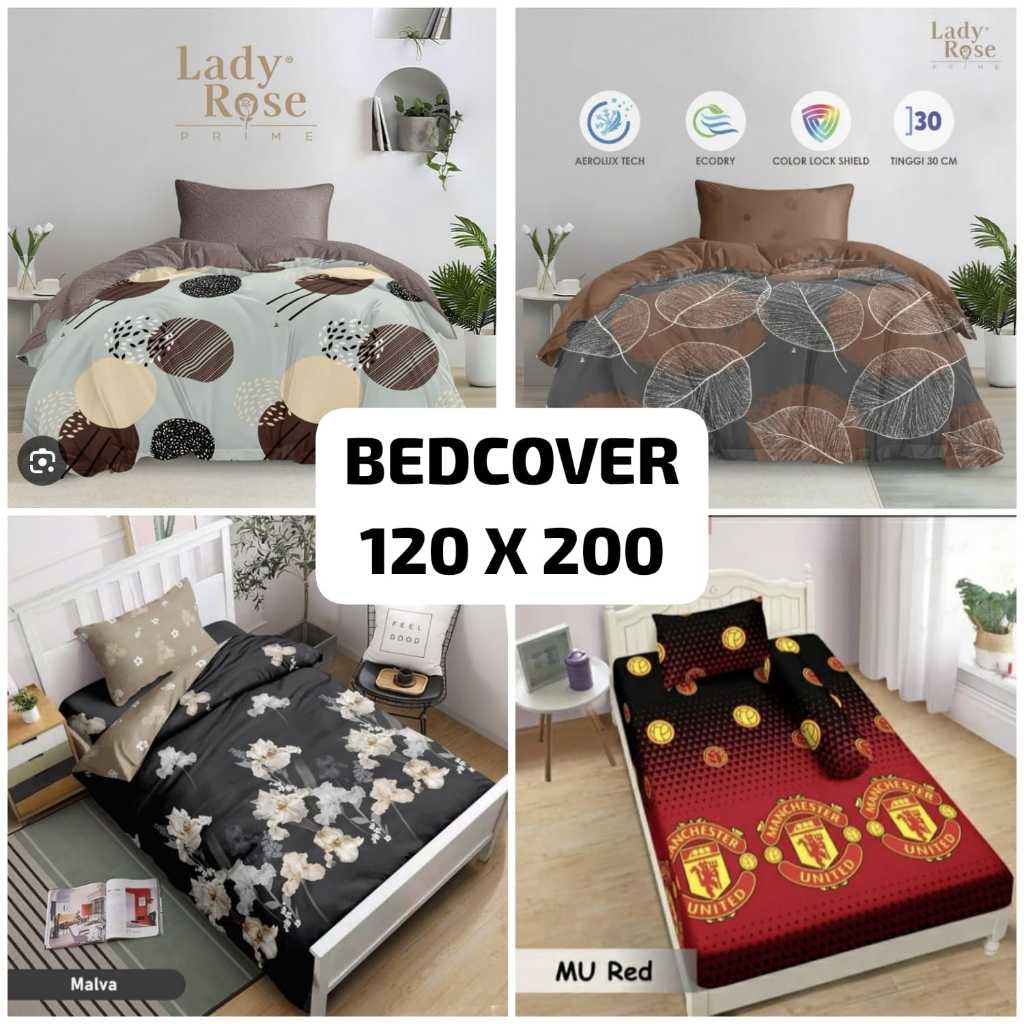 Bedcover Lady Rose Motif Set Single 120x200 Termurah dan Terlaris / Bedcover Lady Rose