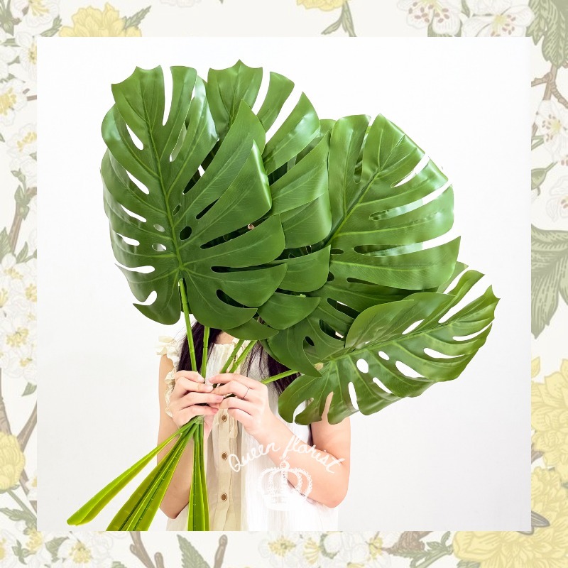 86cm & 60cm BIG MONSTERA OMBRE LATEX Artificial Daun Hias Palsu Ekor Naga Plastik Tanaman Hias Dekor