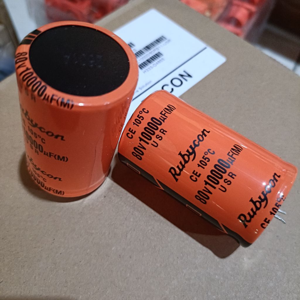 Elco 80v 10.000uf rubycon warna orange Elco 10.000uf 80volt rubycon