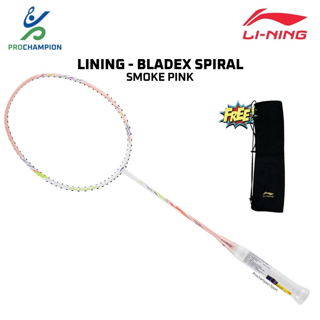 Raket Badminton Lining Bladex Spiral Smoke Pink
