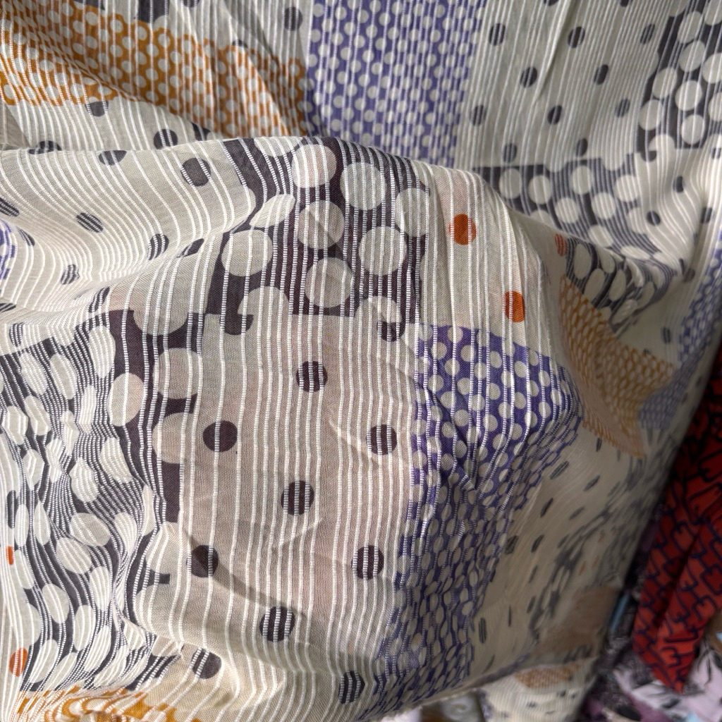 Kain Organza Premium Motif Polka Mix Square - Bahan Kain Mewah Untuk Gamis Kondangan, Kebaya Modern 