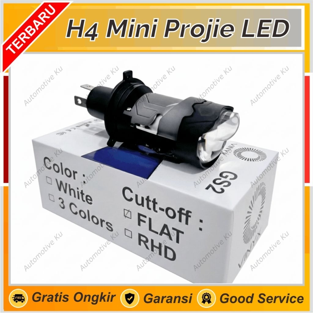 HEADLAMP LED MOTOR VINYX GS2 CUT OFF FLAT LOW HIGH BEAM SUPER TERANG