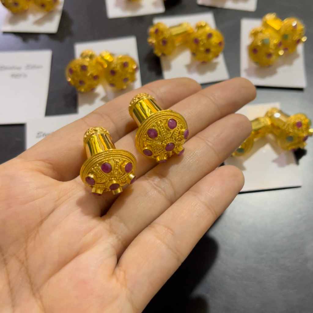 Subeng Tabung Ruby Perak lapis emas