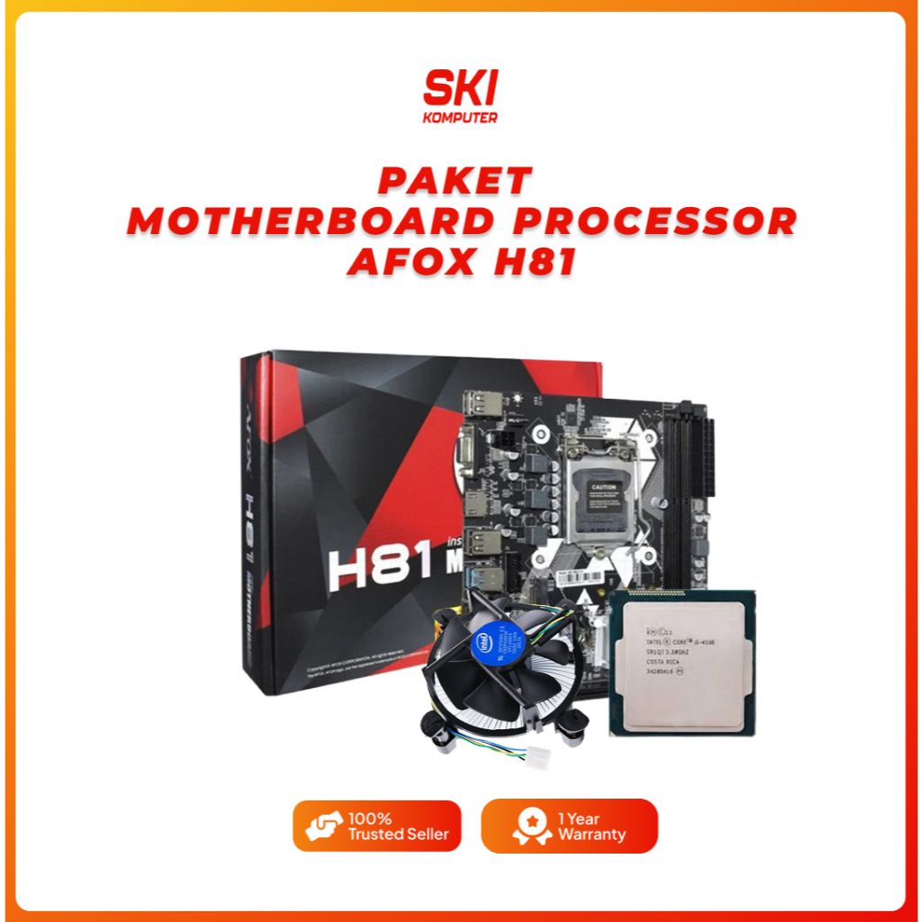 PAKET MOTHERBOARD H81 AFOX+PROCESSOR+ FAN STD