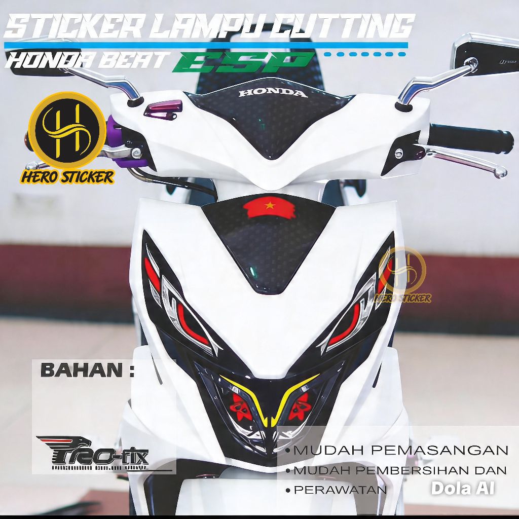 STIKER LAMPU BEAT ESP STREET DELUXE STIKER LAMPU DEPAN DAN ALIS DEPAN TRANSPARANT
