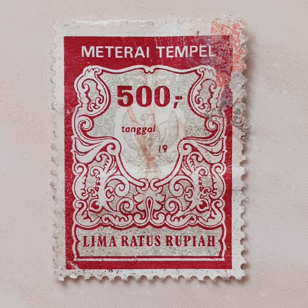 Materai Meterai Tahun 1981 - 1985 Nominal 500 Rupiah Used