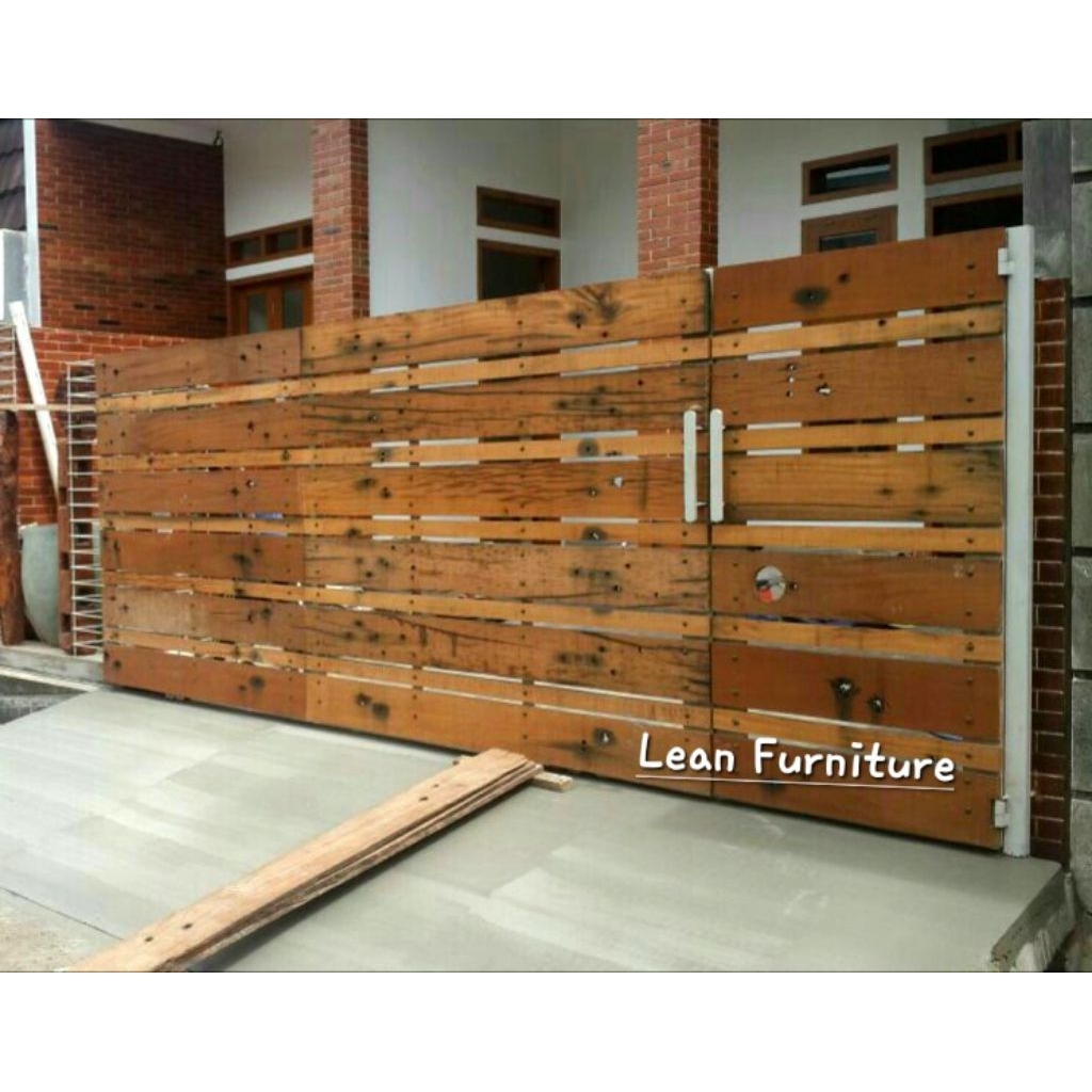 Exotic Old Wood Pintu Gerbang Estetik kayu 'Besi' bekas bantalan rel KA