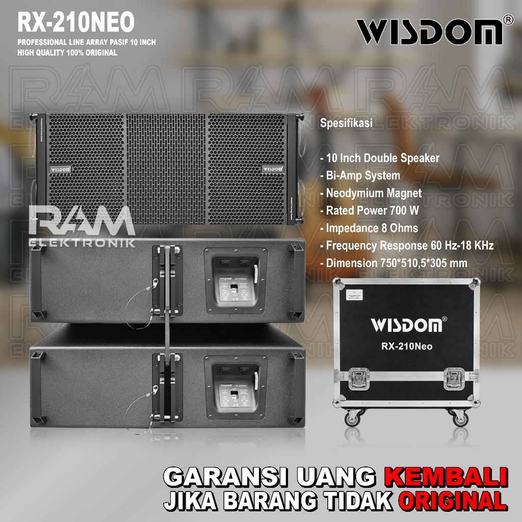 Speaker Pasif Line Array 2 x 10 Inch WISDOM RX 210 NEO | RX210 NEO Original Harga 1 PCS