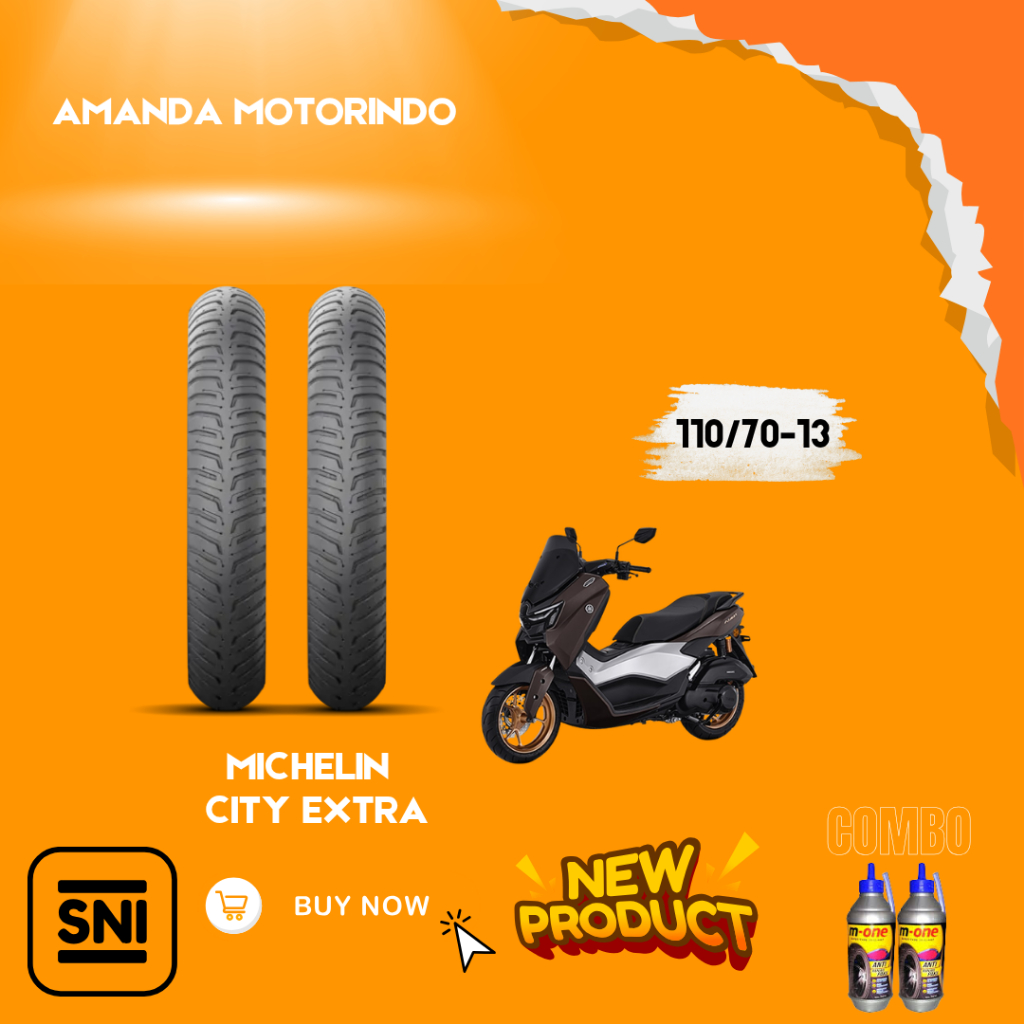 (READY COD) BAN MICHELIN NMAX NEW NMAX OLD 110/70-13 CITY EXTRA TL FREE PENTIL TUBELESS