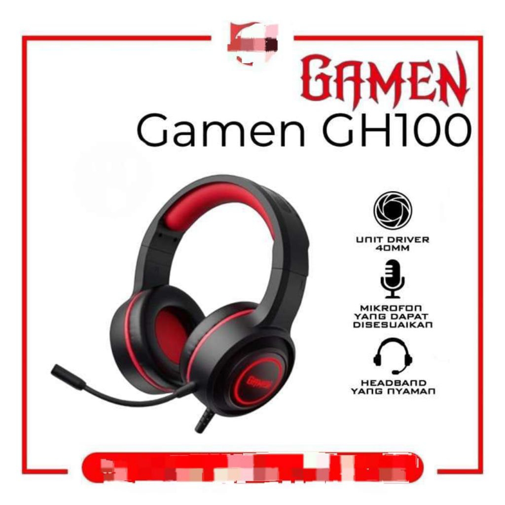 headset Gamen GH100 rgb jack 3.5mm + usb, second mulus abis