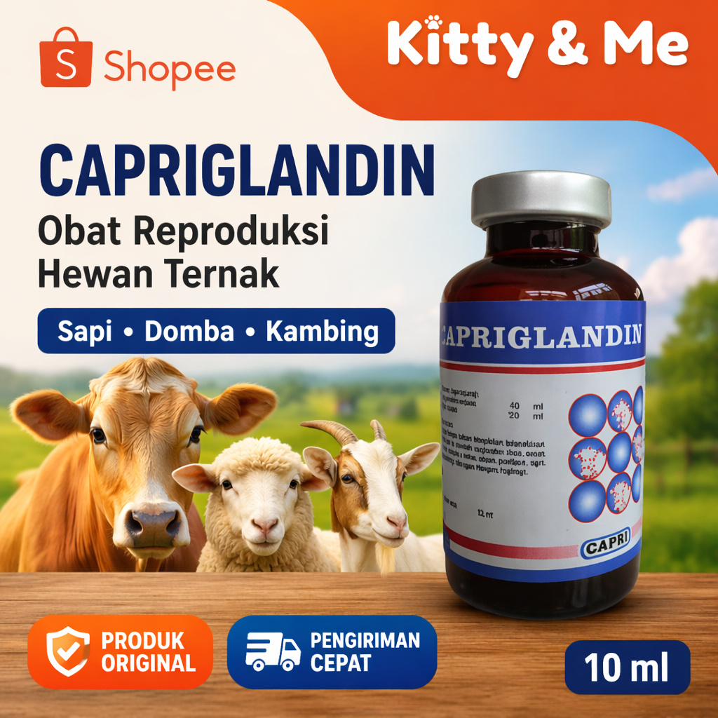 CAPRIGLANDIN INJ 10 ML - Hormon Sinkronisasi Estrus Sapi Kambing Domba Kuda Babi