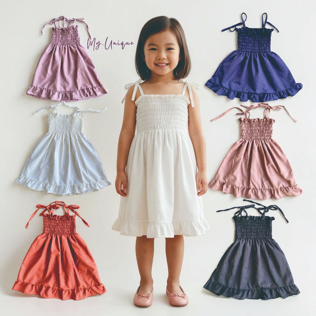 Tamara Dress Pesta Anak Perempuan Umur 1-4 Tahun Polos Model Terbaru Gaun Pesta Anak