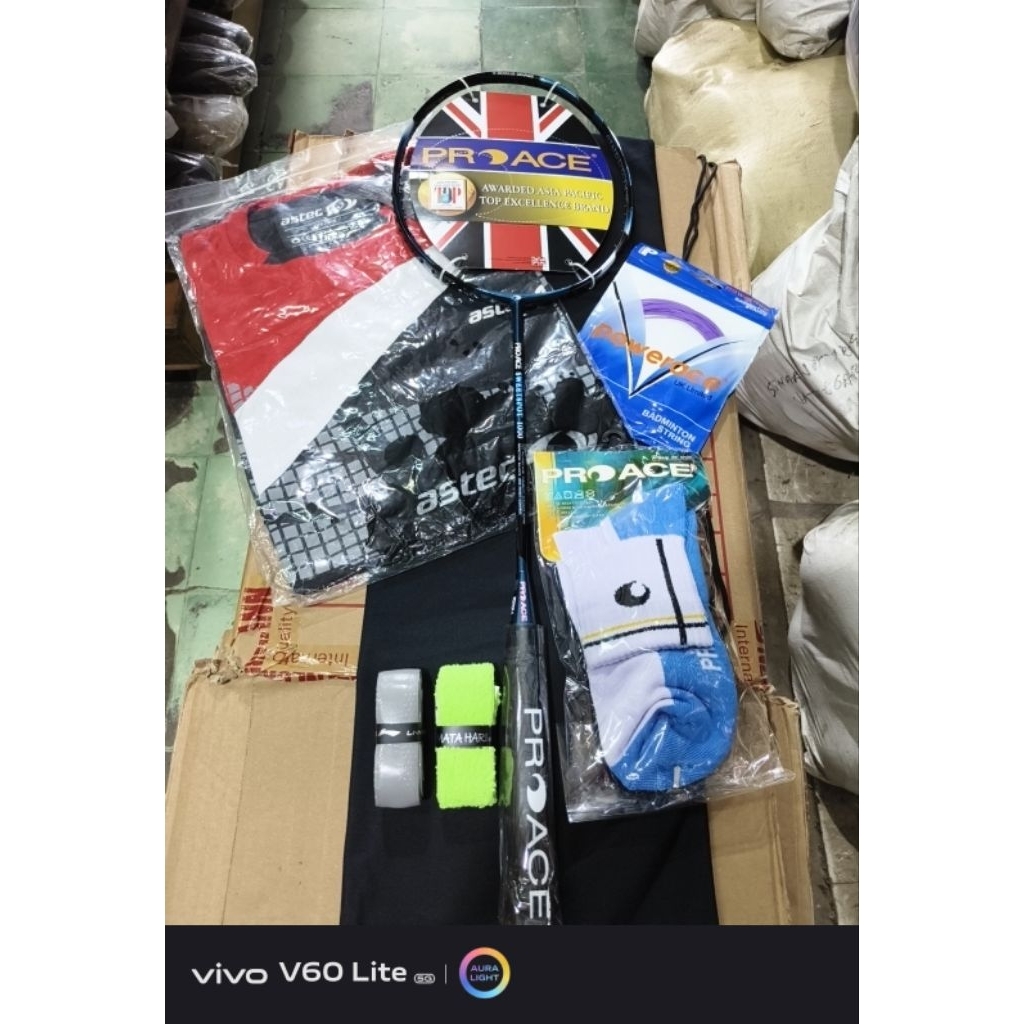 Raket Badminton Pro Ace Sweet Spot 1000 Original Komplit