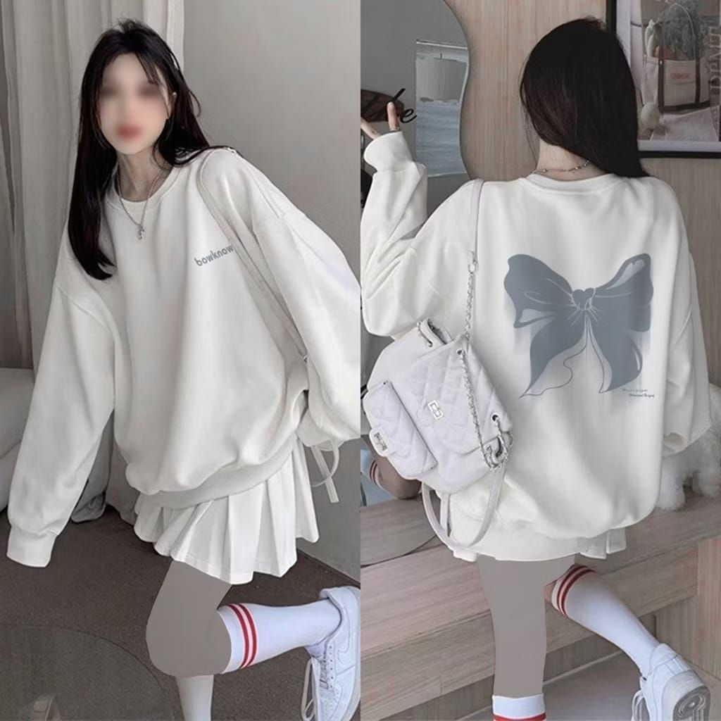 Sweater Oversize Crewneck Oblong Wanita - Sweater Oversize Oblong Wanita