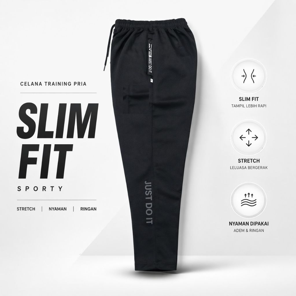 CELANA TRAINING PRIA PREMIUM – SLIM FIT SPORTY
