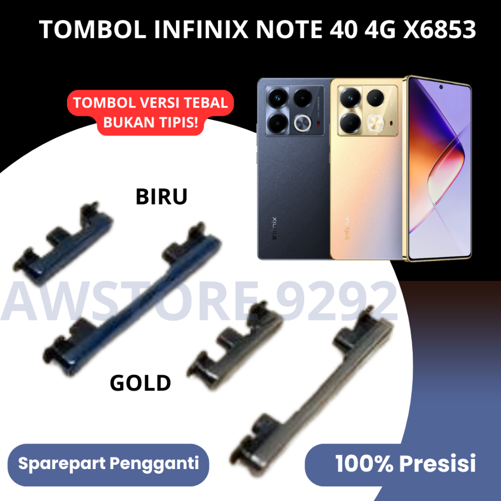 TOMBOL LUAR POWER ON OFF + VOLUME INFINIX NOTE 40 4g / X6853 COD tombol luar inf note 40 x6853TOMBOL