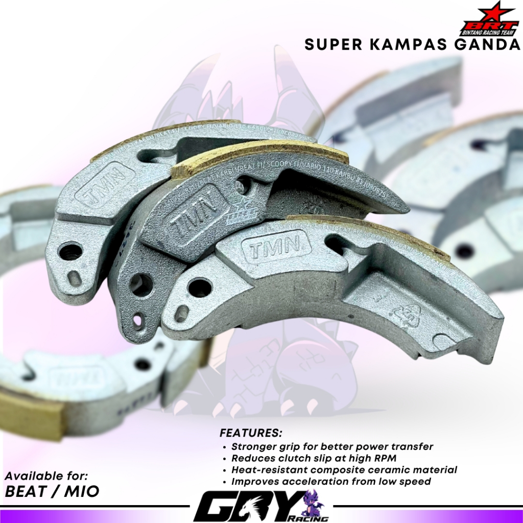 BRT Super Clutch Shoe Composite Ceramic 5TL – Kampas Ganda Mio Sporty Beat Karbu KVY KZL Original
