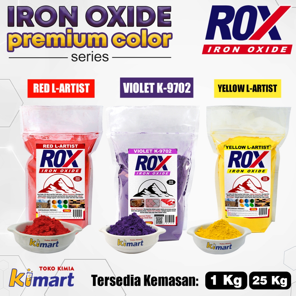 Pigment pewarna bata  paving - Pewarna Iron Oxide Powder ROX Iron Oxide - PREMIUM COLOR SERIES mesh 