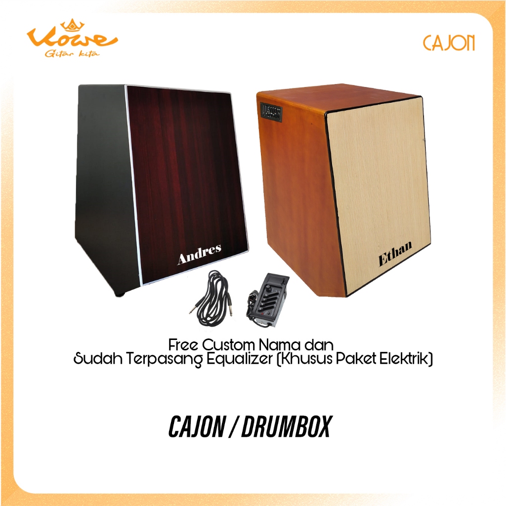 Cajon/Drum box Akustik dan Elektrik