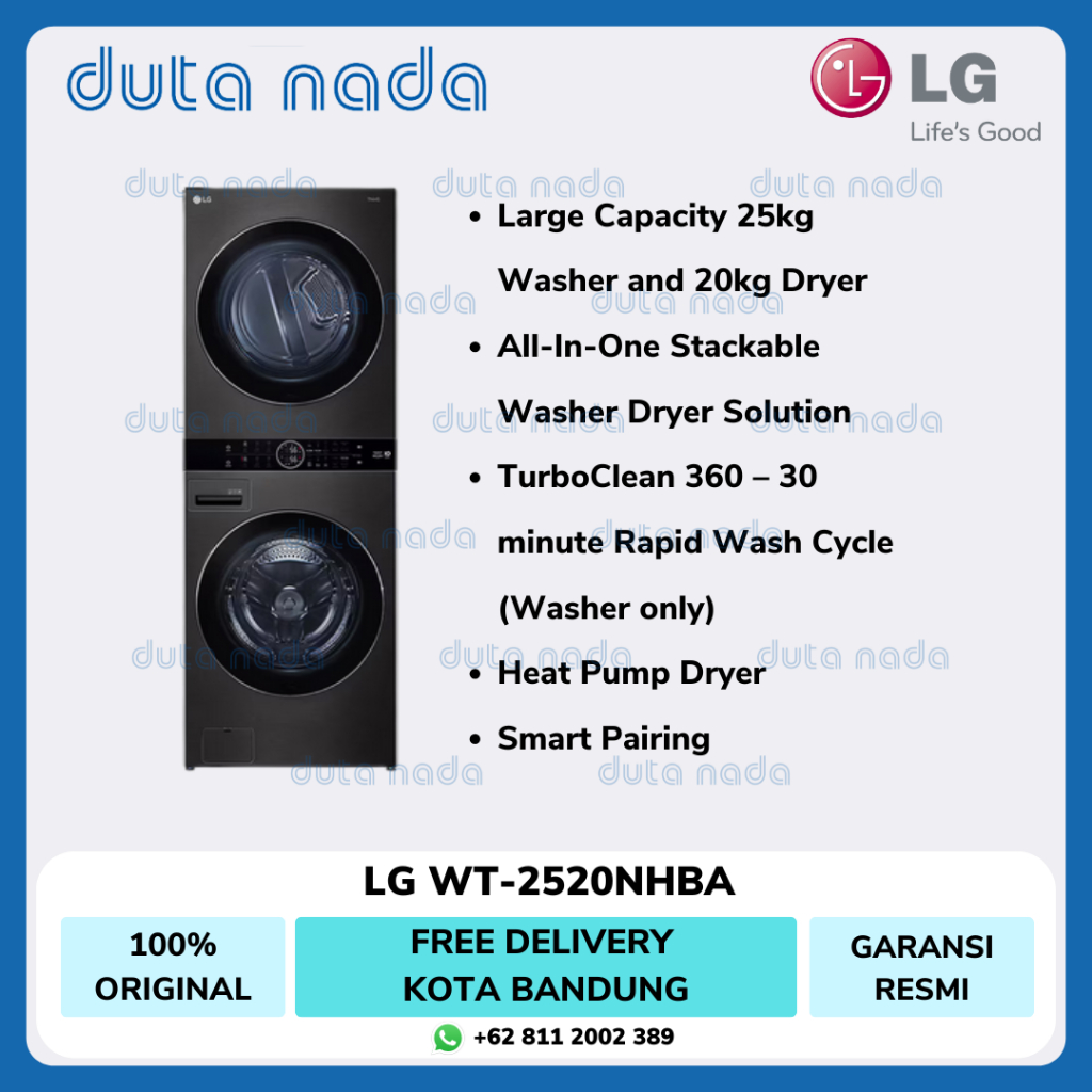 LG WashTower 25kg/20kg ALL-In-One Staked Washer Drayer WT2520NHBA / WT2520NHBA