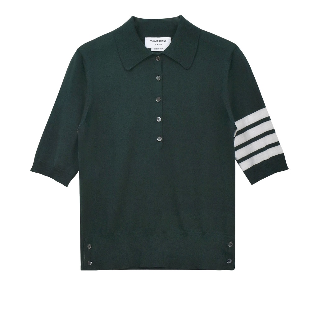 4-bar relaxed polo shirt wool (women)