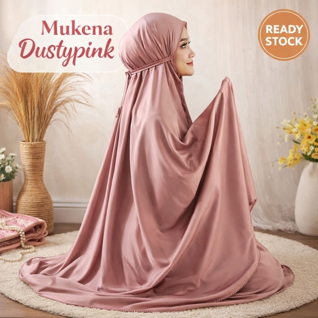 MEDINA MUKENA SILK PREMIUM/MUKENA SATIN SILK POLOS MEWAH CANTIK/MUKENA SILKY