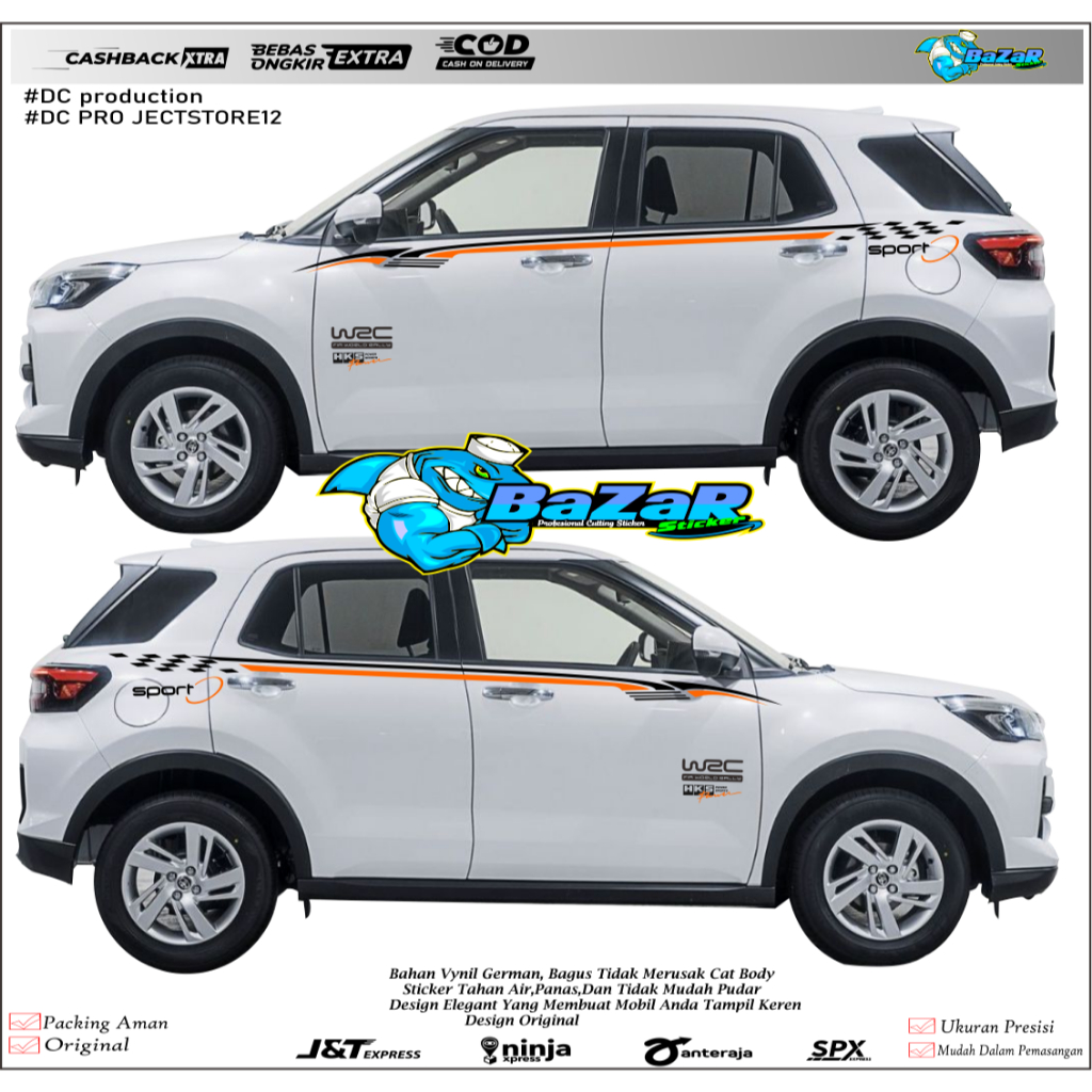 sticker mobil toyota raize cutting stiker list mobil raize