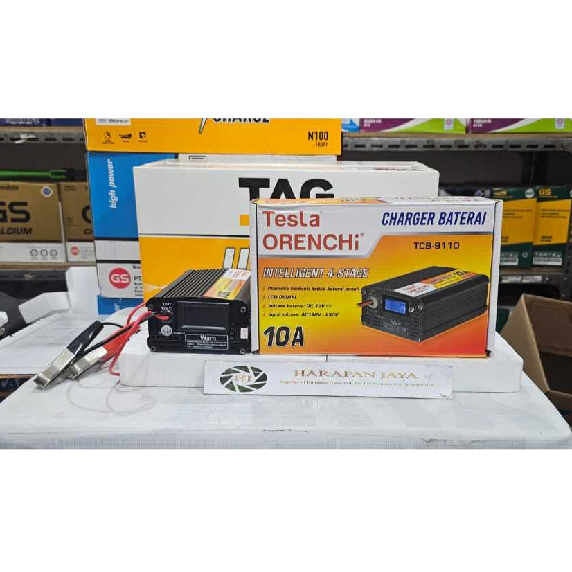 CAS AKI TESLA 10AH 12VOLT LCD DIGITAL / CHARGER AKI / PENGECAS AKI OTOMATIS