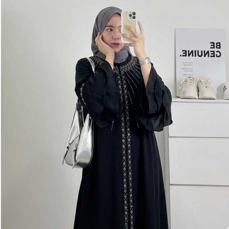 Abaya Gamis Arumi Muslimah Sabrina Madina Anti UV Lembut dan Jatuh Trend Baju Lebaran Mewah Syari Bu