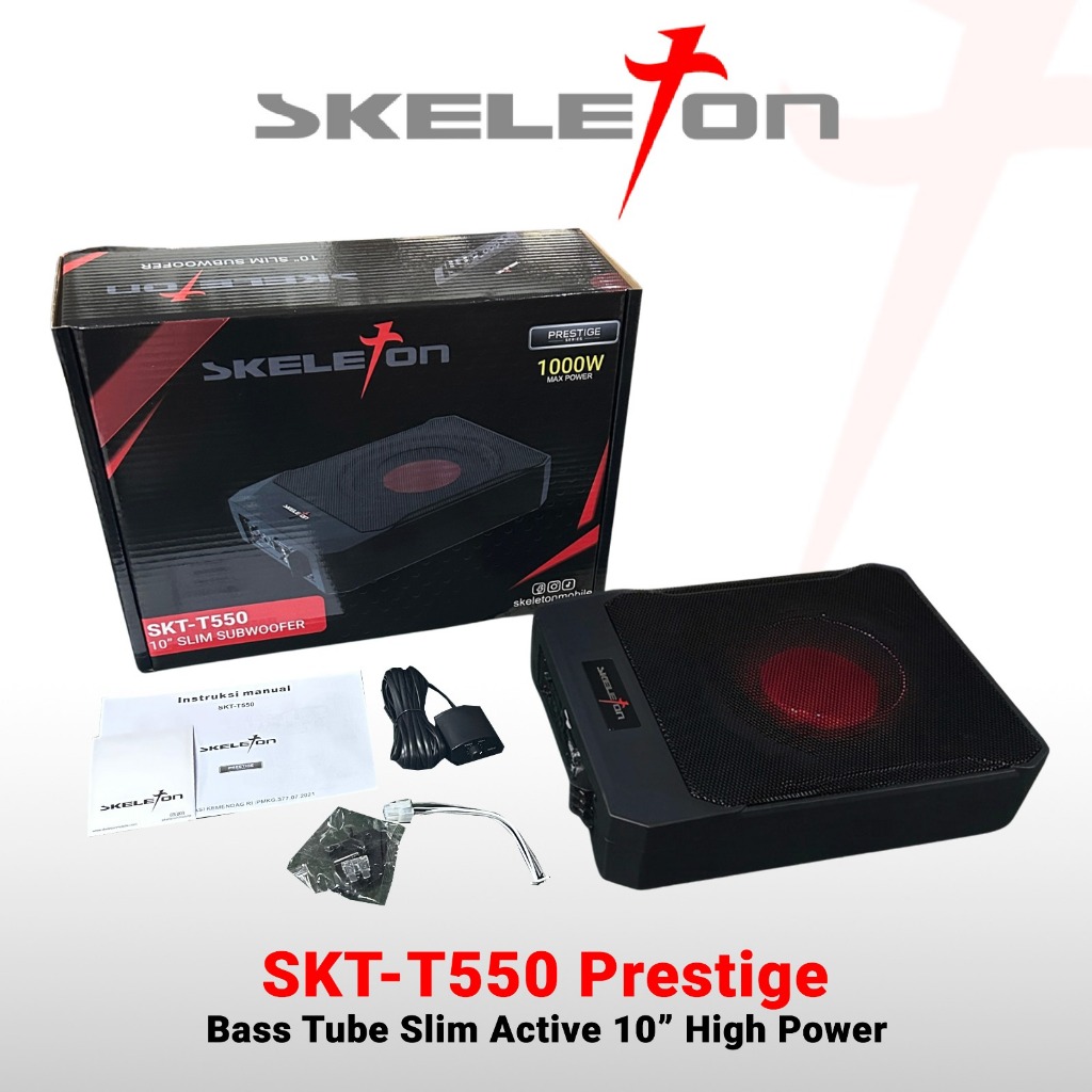 Subwoofer Kolong Aktif Skeleton SKT-T550 Prestige 10 Inch / Sub Kolong Mobil Skeleton