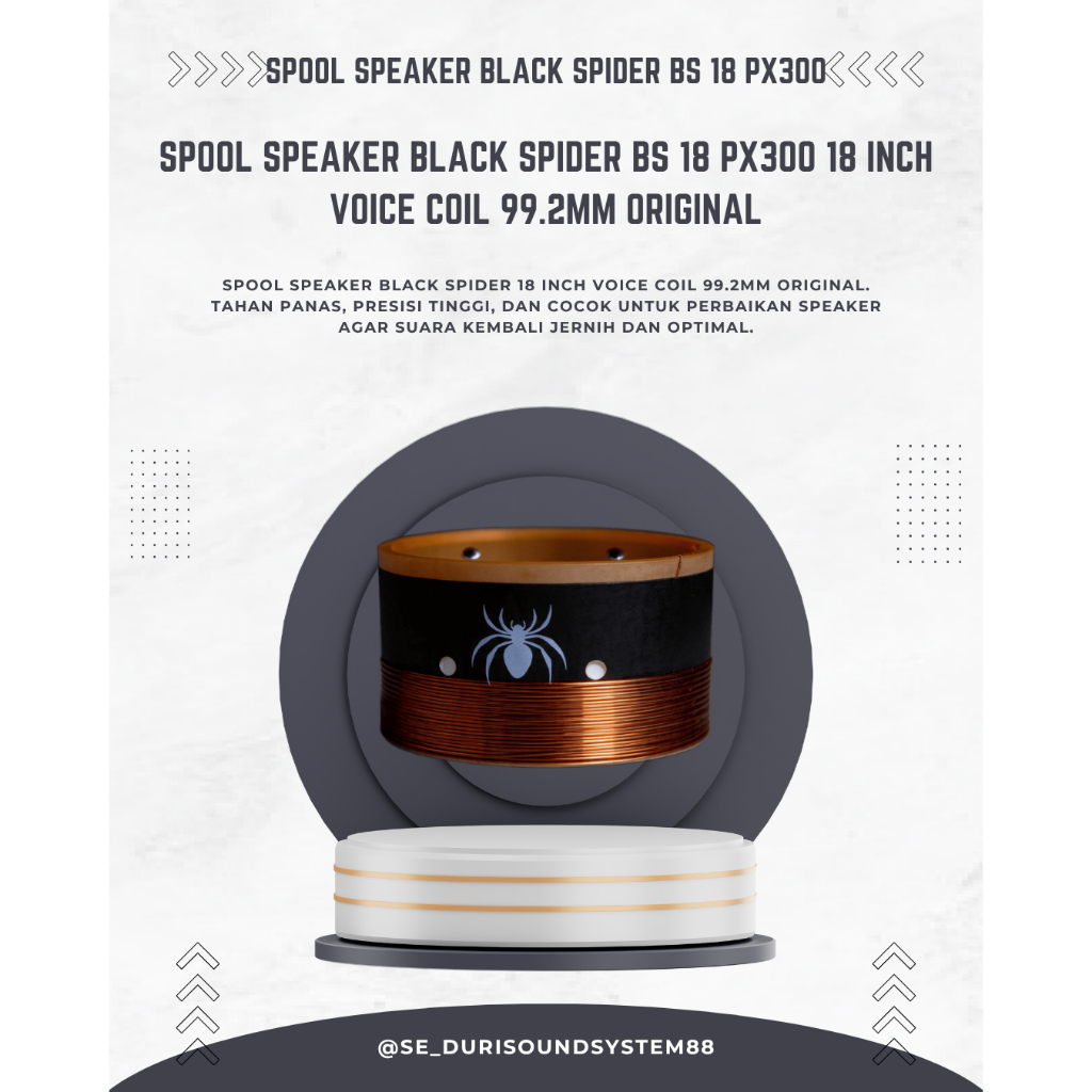 Spull Black Spider BS 18 PX 300 Voice Coil 99.2mm Spool Speaker 18 Original Product