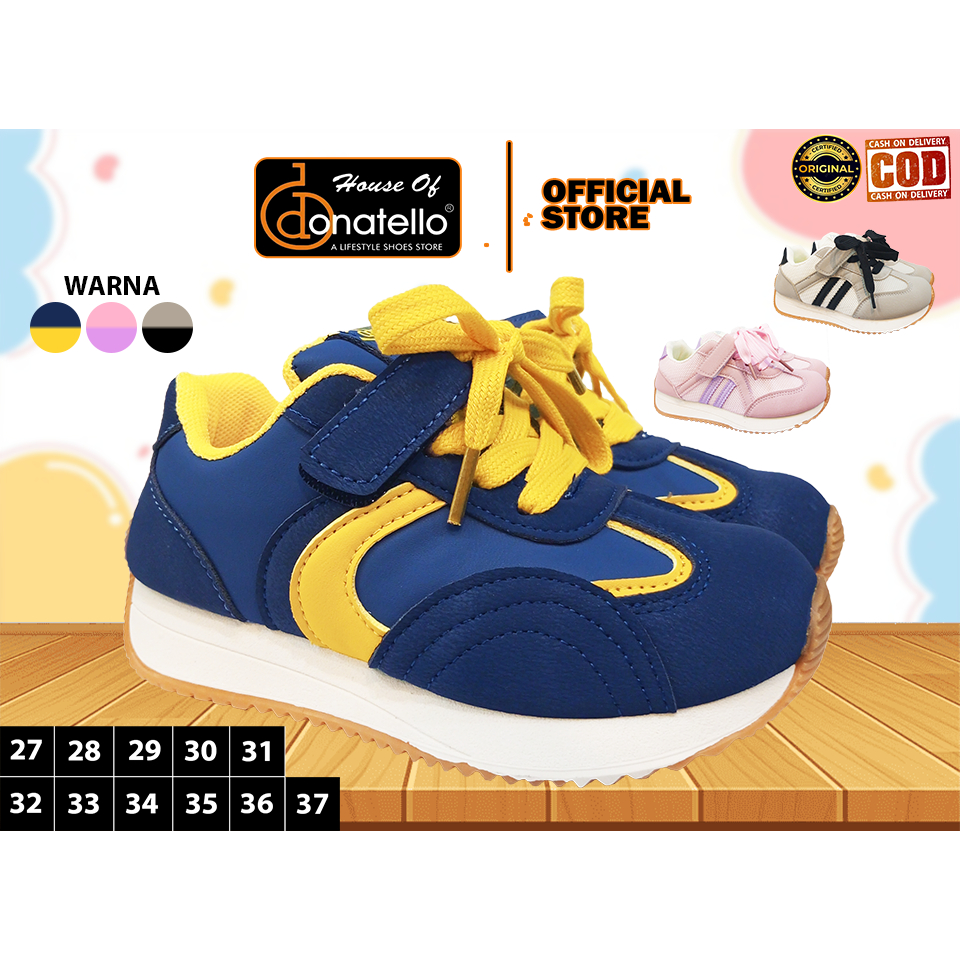 DONATELLO MC Sepatu sneakers vecro anak laki laki kasual anti slip terbaru original