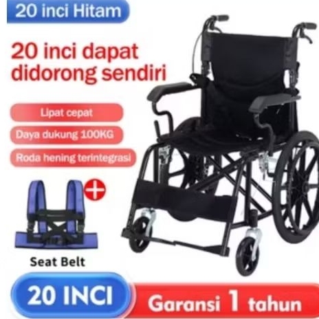 BONUS PAMPERS DEWASA Kursi Roda Alluminium Bisa Lipat Portable Traveling - Epic Finds  Kursi Roda Me